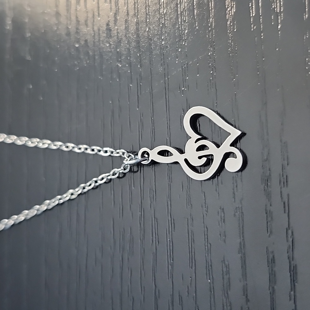 Treble Clef Heart Necklace